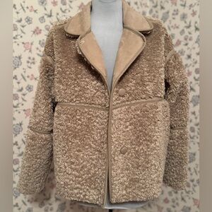 a.n.a Faux Sherpa Button-Up Coat